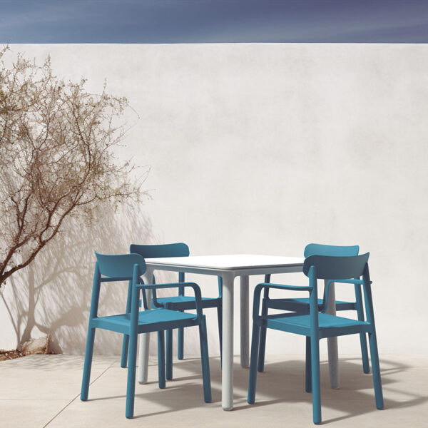 Silla Elba con brazos. Color azul retro - Imagen 2