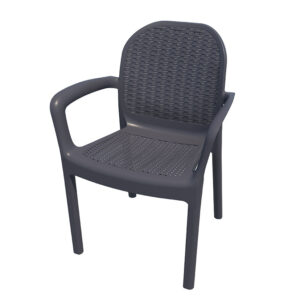 Sillón Miranda imitación ratán resina. Antracita
