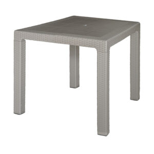 Mesa Elegance imitación resina 80x80xh. 72 cm. Taupe.