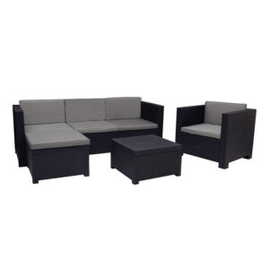 Conjunto Manhattan. Sofá+2 sillones+puff+mesa baja