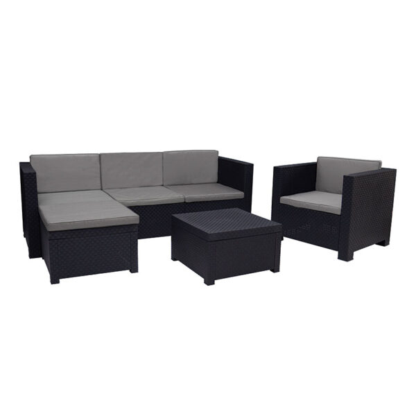 Conjunto Manhattan. Sofá+2 sillones+puff+mesa baja