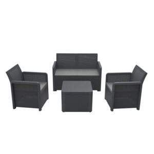 Conjunto Nassau storage grafito 120x60x59 cm
