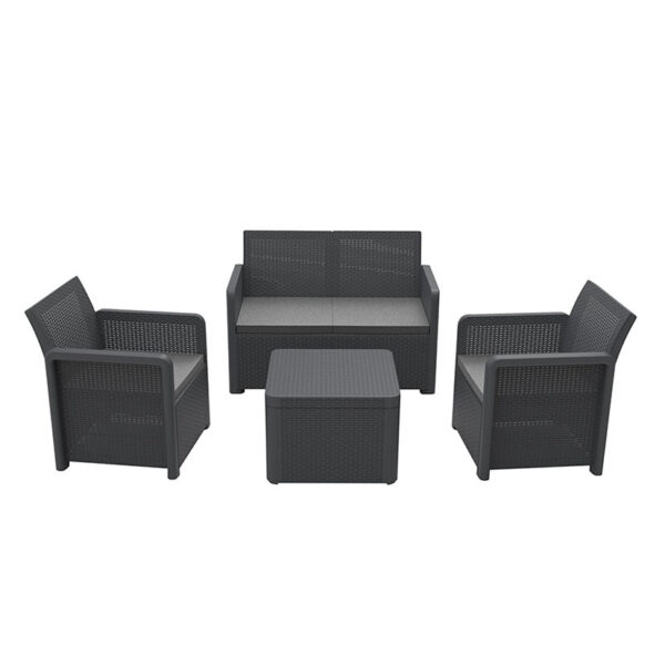 Conjunto Nassau storage grafito 120x60x59 cm