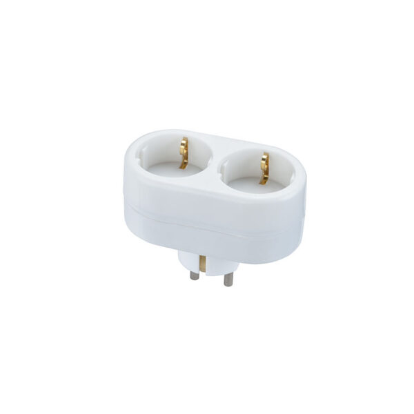 Adaptador enchufe frontal doble bl DUOLEC