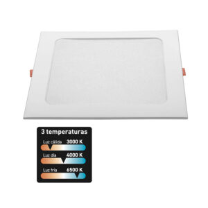Downlight LED cuad. empotrar. 18W.3CCT.