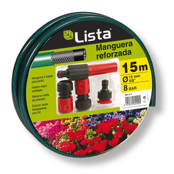 Kit manguera 15 mmx15 m Lista