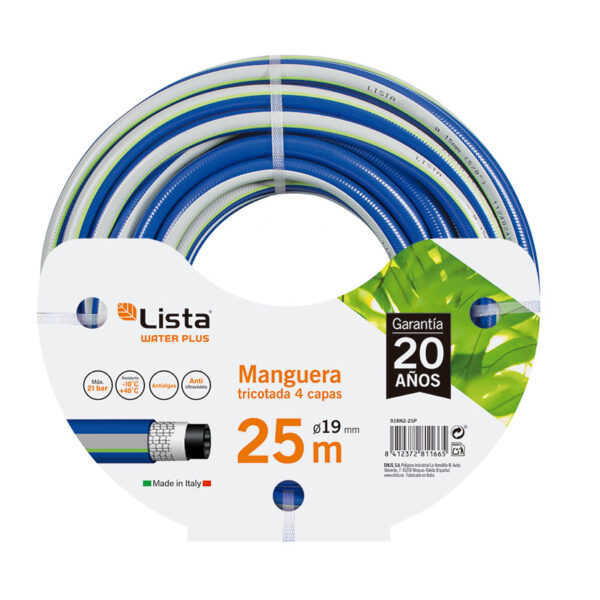 Manguera tricotada Plus Lista 19 mm 25 m