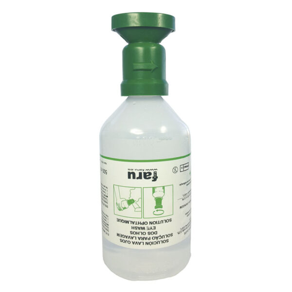 Botella lava ojos solucion salina 500 ml