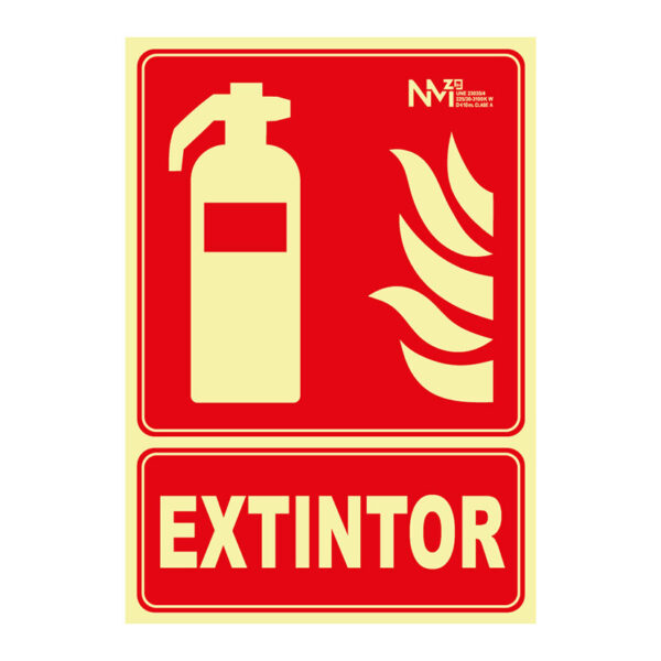 Señal extintor pvc 1mm clase a 210x300mm