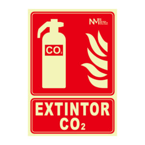 Señal extintor co2 pvc 0,7 clase b 210x300mm