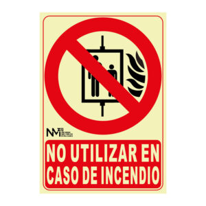 Señal no ut en caso de incendio pvc 0,7mm clase b 210x300mm