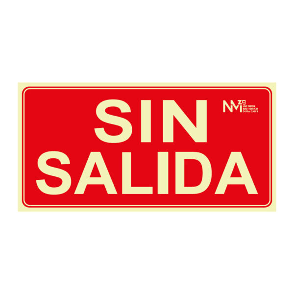 Señal sin salida pvc 0,7mm clase b 200x250mm