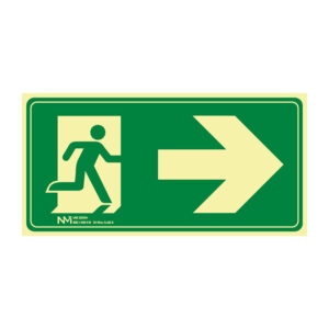 Señal evacuación flecha derecha pvc 0,7mm clase b