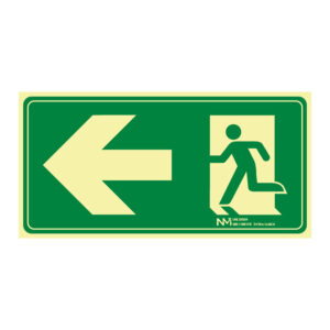 Señal evacuación flecha izquierda pvc 0,7mm clase b