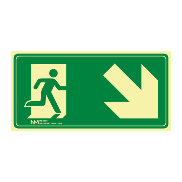 Señal ev escalera abajo derecha pvc 0,7mm clase b distancia vision 10