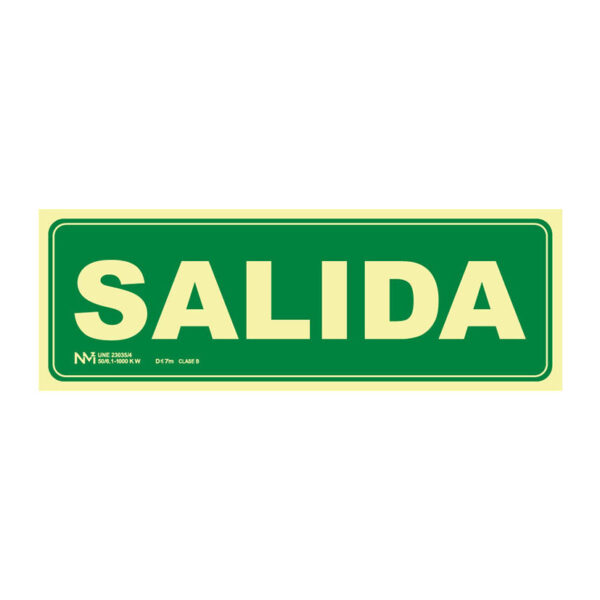 Señal salida pvc 0,7mm clase b 105x300 mm