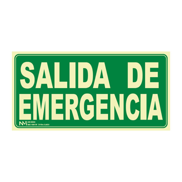 Señal salida de emergencia pvc 0,7mm clase b 320x160