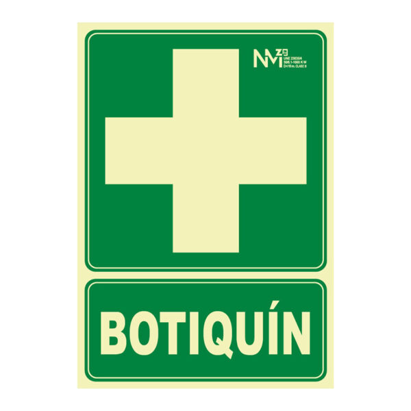 Señal botiquin pvc 0,7mm clase b distancia de vision 10m