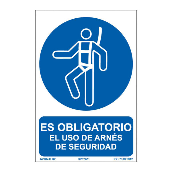Señal oblig el uso del arnes pvc 0,7mm 210x300mm