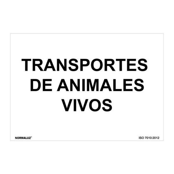 Señal transporte animales vivos pvc 0,7mm 210x300mm