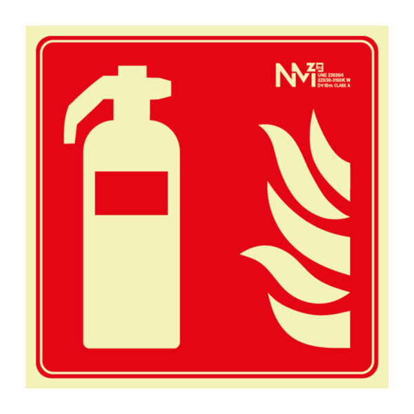 Señal extintor pvc 1mm clase a 210x210mm
