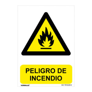 Señal peligro de incendio pvc 0,7mm 210x300mm