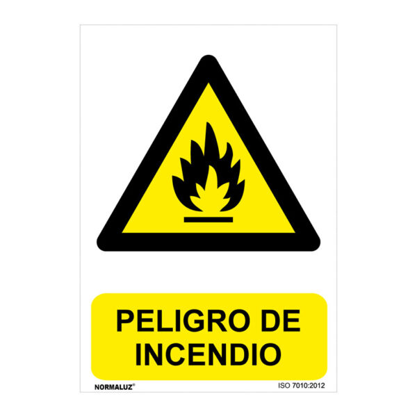 Señal peligro de incendio pvc 0,7mm 210x300mm