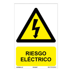 Señal riesgo electrico pvc 0,7mm 210x300mm