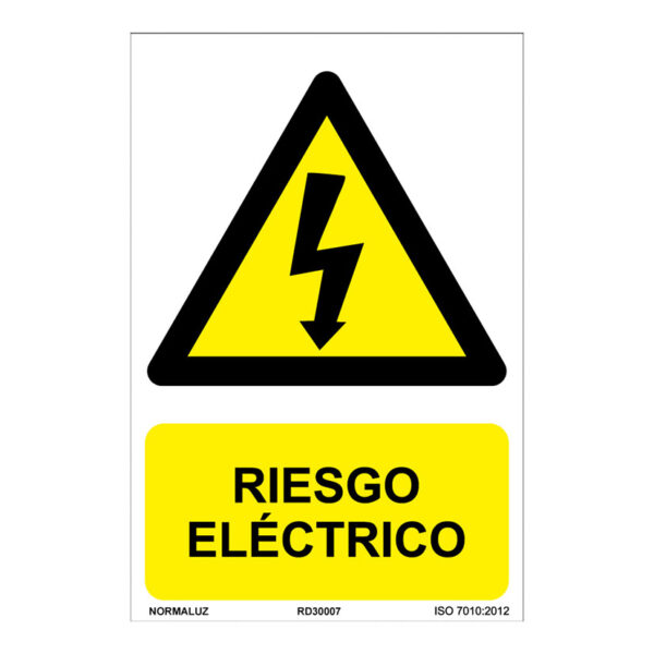 Señal riesgo electrico pvc 0,7mm 210x300mm