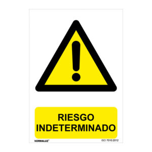 Señal peligro riesgo indeterminado pvc 0,7mm 210x300mm