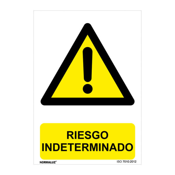 Señal peligro riesgo indeterminado pvc 0,7mm 210x300mm