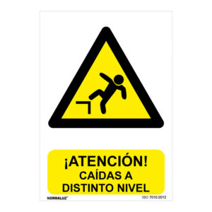 Señal peligro caidas a distinto nivel pvc 0,7mm 210x300mm