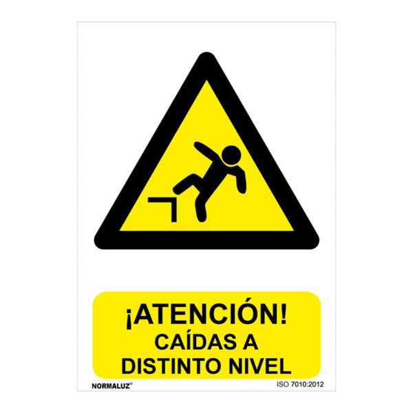 Señal peligro caidas a distinto nivel pvc 0,7mm 210x300mm