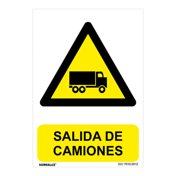 Señal peligro salida de camiones pvc 0,7mm 210x300mm