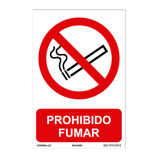 Señal prohibido fumar pvc 0,7mm 210x300mm