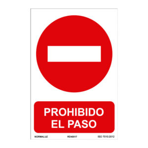 Señal prohibido el paso pvc 0,7mm 210x300mm