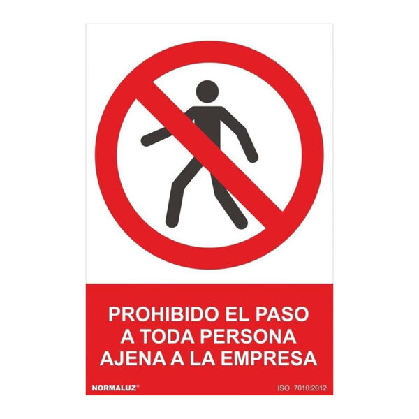 Señal prohibido paso persona ajena pvc 0,7mm 210x300mm