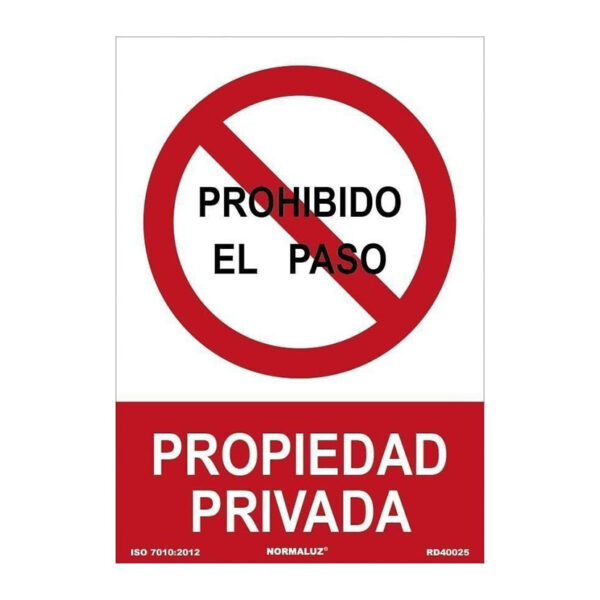 Señal prohibido paso propiedad privada pvc 0,7mm 210x300mm