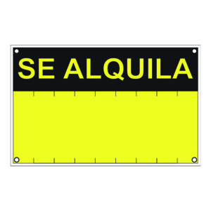Señal se alquila pvc 0,4mm amarillo