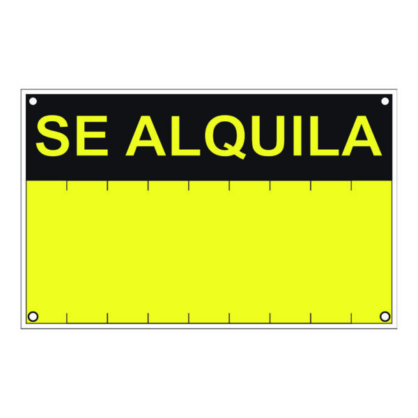 Señal se alquila pvc 0,4mm amarillo