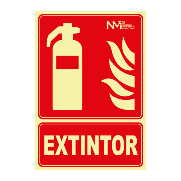 Señal extintor pvc 0,7mm clase b 210x300mm